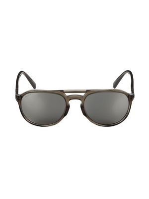 Men's 55MM Aviator Sunglasses - Dark Grey - Dark Grey