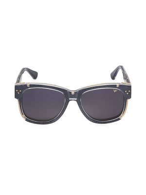 Men's 55MM Naked Billionaire Square Sunglasses - Translucent Black - Translucent Black