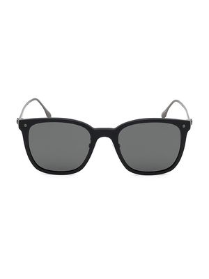 Men's 55MM Smoke Polarized Sunglasses - Matte Black Smoke Polarized - Matte Black Smoke Polarized