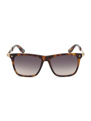 Men's 55MM Square Sunglasses - Blonde Havana Gradient Smoke