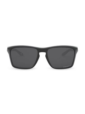 Men's 60MM Sylas Mirrored Sunglasses - Matte Black - Matte Black