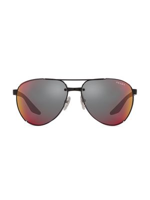 Men's 61MM Pilot Sunglasses - Matte Black - Matte Black