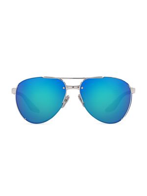 Men's 61MM Pilot Sunglasses - Silver