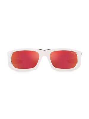 Men's 63MM Linea Rossa Mirrored Nylon Sunglasses - Orange - Orange
