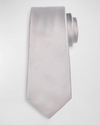 Men's 7-Fold Solid Silk Tie