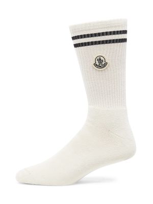 Men's 7 Moncler FRGMT Logo Knit Socks 3-Pack - Natural - Size Large