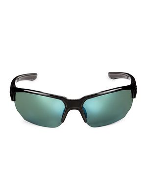 Men's 72MM Sporty Plastic Sunglasses - Black Grey - Black Grey