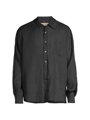 Men's Above Button-Front Shirt - Night Check - Size 46 - Night Check - Size 46