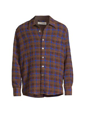 Men's Above Checked Shirt - Brown Pankow Check - Size 34