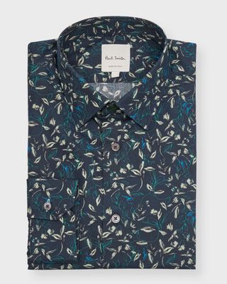 Men's Abstract Floral Dress Shirt