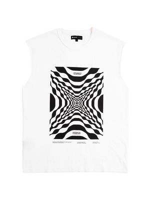 Men's Abstract Muscle Tank - White - Size Small - White - Size Small