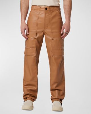 Men's Achea Faux-Leather Cargo Pants