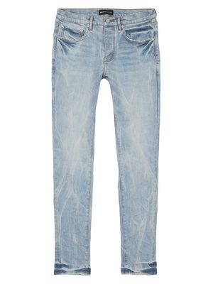 Men's Acid Washed Slim-Fit Stretch Jeans - Light Indigo - Size 31