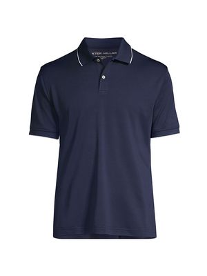 Men's Active Volley Performance Pique Classic-Fit Short-Sleeve Polo Shirt - Navy - Size Small - Navy - Size Small