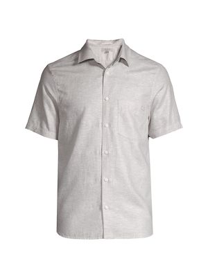 Men's Addle Linen Short-Sleeve Shirt - Natural - Size XL - Natural - Size XL