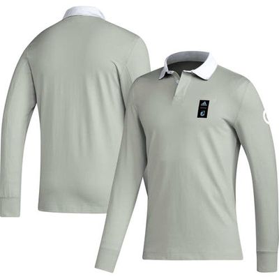 Men's adidas 2023 Player Gray Minnesota United FC Travel Long Sleeve Polo