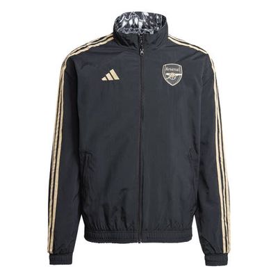 Men's adidas Black Arsenal 2023/24 Reversible Anthem Ian Wright Full-Zip Jacket