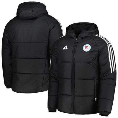 Men's adidas Black Chicago Fire Winter Raglan Full-Zip Hoodie Jacket