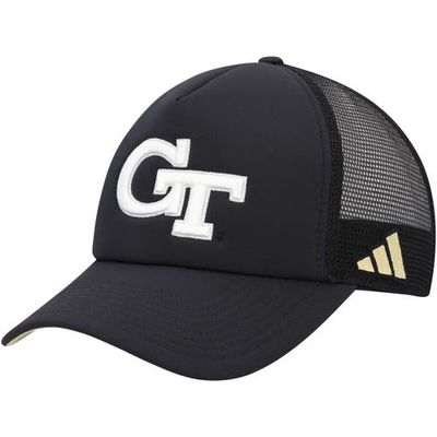 Men's adidas Black Georgia Tech Yellow Jackets Ghost Stories Trucker Adjustable Hat