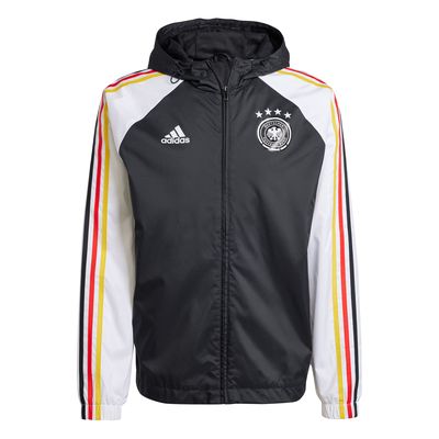 Men's adidas Black Germany National Team DNA Raglan Full-Zip Windbreaker Jacket