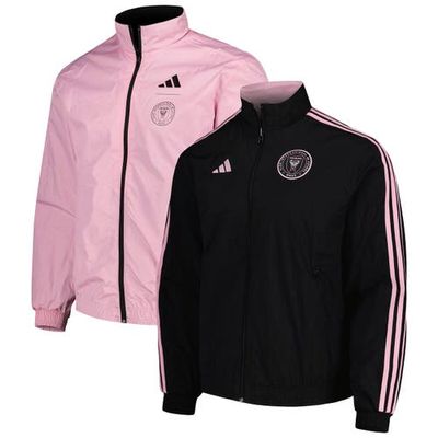 Men's adidas Black/Pink Inter Miami CF 2023 On-Field Anthem Full-Zip Reversible Team Jacket