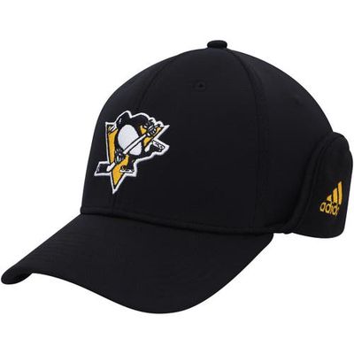 Men's adidas Black Pittsburgh Penguins Earflap Flex Hat