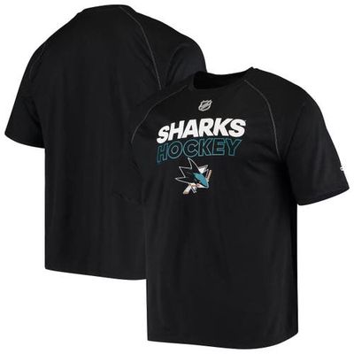 Men's adidas Black San Jose Sharks MVP Authentic Ice climalite Raglan T-Shirt