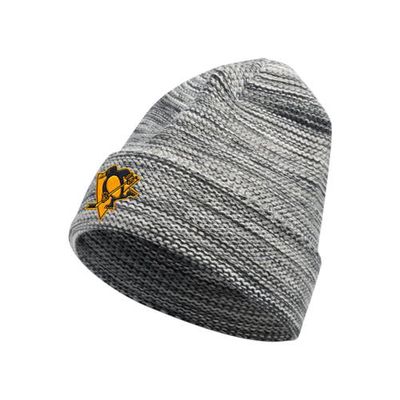 Men's adidas Black/White Pittsburgh Penguins Marled Cuffed Knit Hat