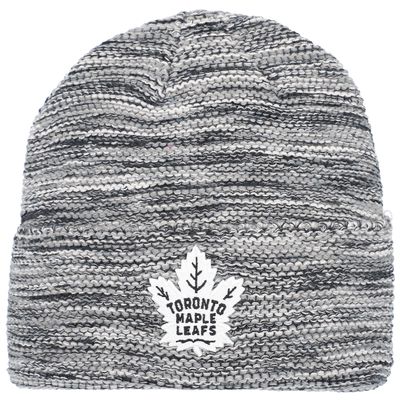 Men's adidas Black/White Toronto Maple Leafs Marled Cuffed Knit Hat