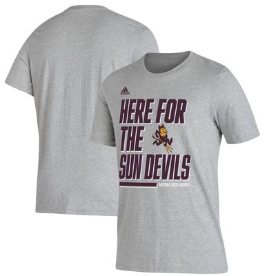 Men's adidas Heathered Gray Arizona State Sun Devils Here For Bench T-Shirt