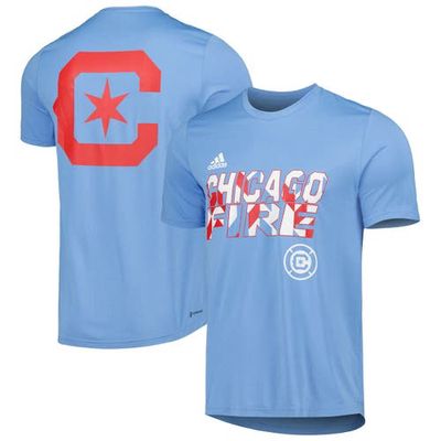 Men's adidas Light Blue Chicago Fire Team Jersey Hook AEROREADY T-Shirt