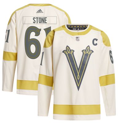 Men's adidas Mark Stone Cream Vegas Golden Knights 2024 NHL Winter Classic Primegreen Authentic Player Jersey