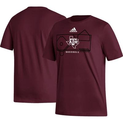 Men's adidas Maroon Texas A & M Aggies Locker Lines Baseball Fresh T-Shirt