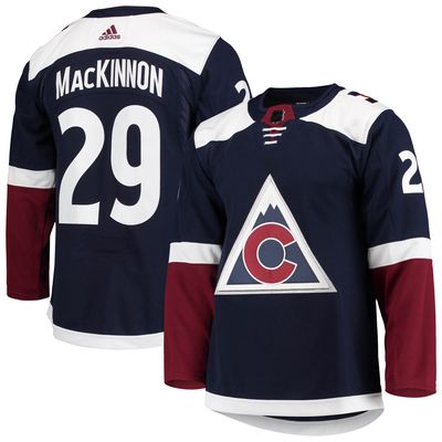 Men's adidas Nathan MacKinnon Navy Colorado Avalanche Alternate Primegreen Authentic Player Jersey