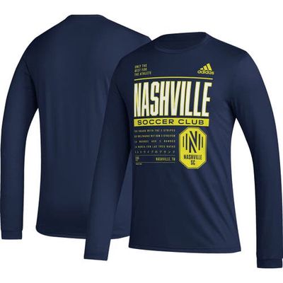 Men's adidas Navy Nashville SC Club DNA Long Sleeve T-Shirt