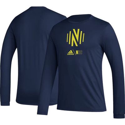 Men's adidas Navy Nashville SC Icon Long Sleeve T-Shirt
