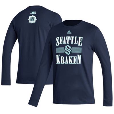 Men's adidas Navy Seattle Kraken Reverse Retro 2.0 Fresh Playmaker Long Sleeve T-Shirt