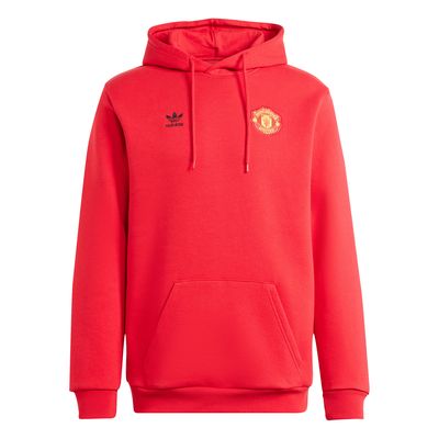 Men's adidas Originals Red Manchester United Essentials Pullover Hoodie