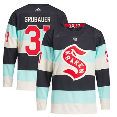 Men's adidas Philipp Grubauer Deep Sea Blue Seattle Kraken 2024 NHL Winter Classic Primegreen Authentic Player Jersey in Navy