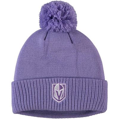 Men's adidas Purple Vegas Golden Knights 2022 Hockey Fights Cancer Cuffed Knit Hat with Pom