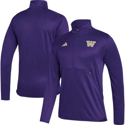 Men's adidas Purple Washington Huskies 2023 Sideline AEROREADY Half-Zip Top
