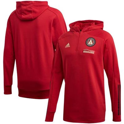 Men's adidas Red Atlanta United FC 2020 Travel Quarter-Zip Hoodie Jacket