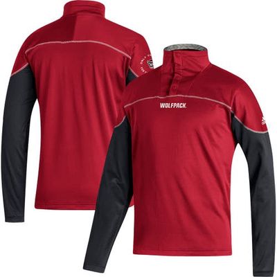 Men's adidas Red NC State Wolfpack AEROREADY Knit Quarter-Snap Jacket