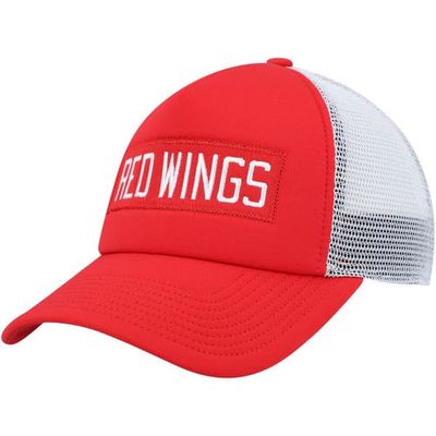 Men's adidas Red/White Detroit Red Wings Team Plate Trucker Snapback Hat