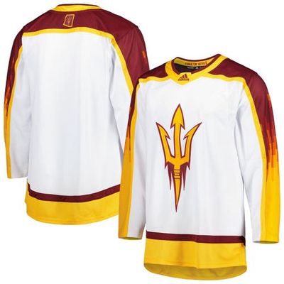 Men's adidas White Arizona State Sun Devils Alternate Desert Inferno Hockey Primegreen Jersey