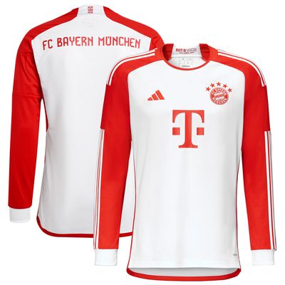 Men's adidas White Bayern Munich 2023/24 Home Replica Long Sleeve Jersey