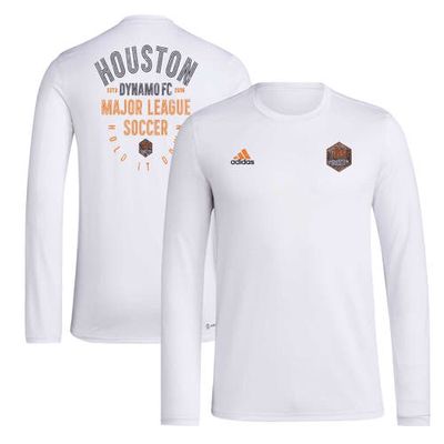 Men's adidas White Houston Dynamo FC Local Stoic Long Sleeve T-Shirt