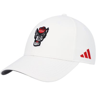Men's adidas White NC State Wolfpack 2021 Sideline Coaches Flex Hat