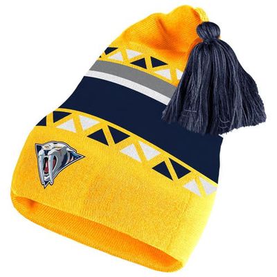 Men's adidas Yellow Nashville Predators Reverse Retro 2.0 Pom Cuffed Knit Hat