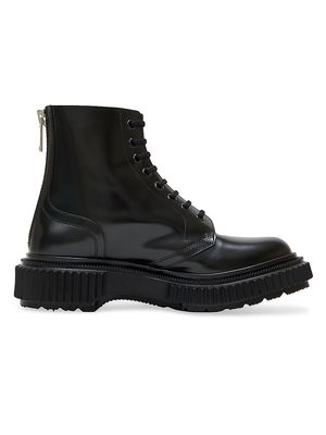Men's Adieu x Undercover Leather Lug-Sole Combat Boots - Black - Size 7